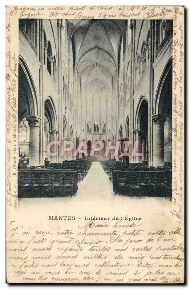 Mantes - Innenansicht der Kirche — R. Girard, Foto von Mantes