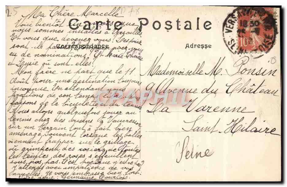 Les bains d'Apollon — Parc de Versailles — CPAPHIL n°43 — Verso