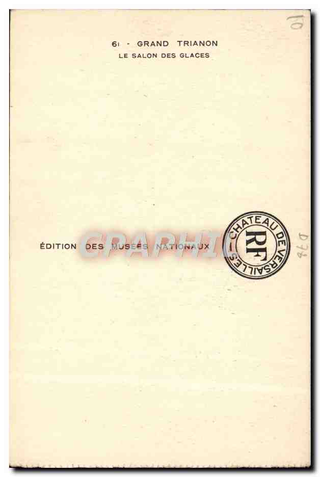 Grand Trianon — Salon des Glaces — Édition des Musées Nationaux — Verso