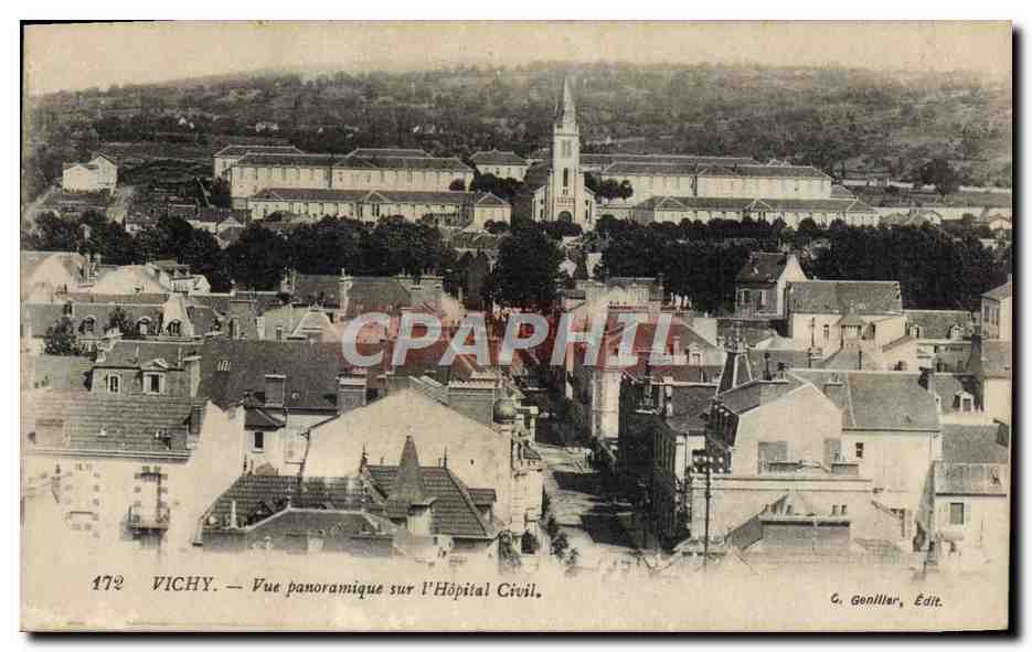 CPA Vichy Vue Panoramique Sur L'Hopital Civil