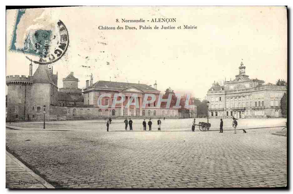 CPA Normandie Alencon Chateau des Duc Palais de Justice et Mairie