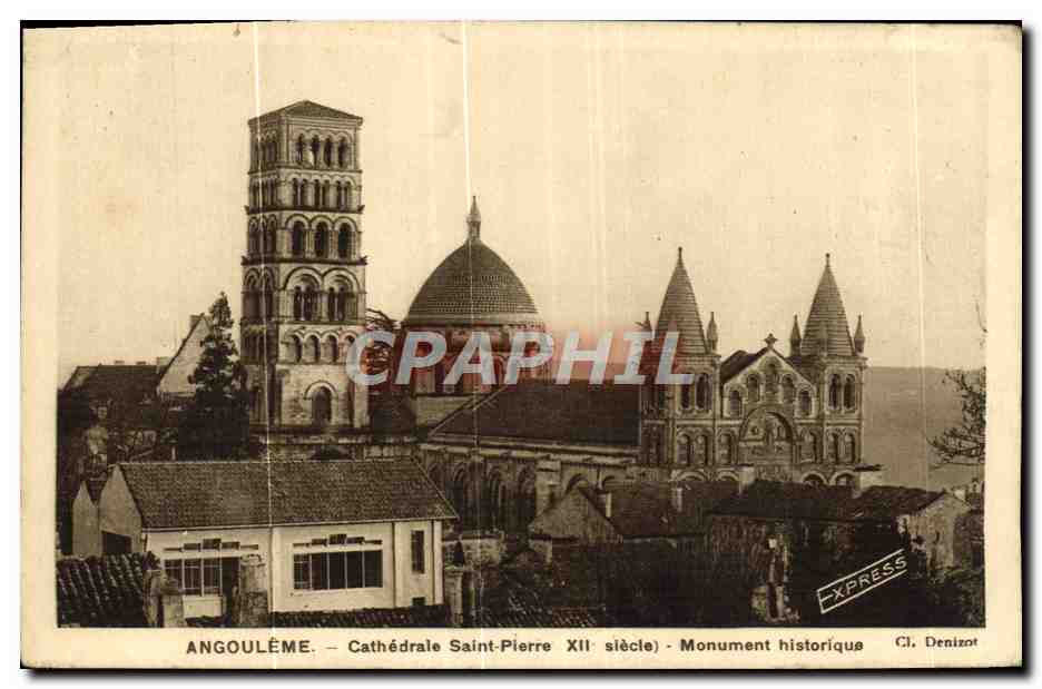 Angoulême — Cathédrale Saint-Pierre XIIe siècle — Monument historique — Cl. Denizot
