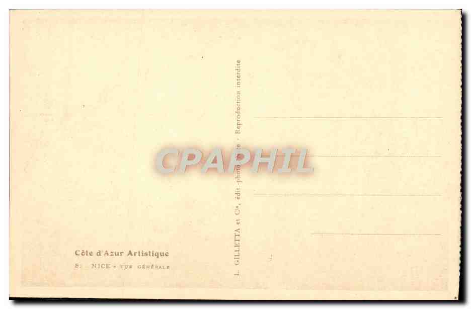 CPA Nice Vue Generale — Verso