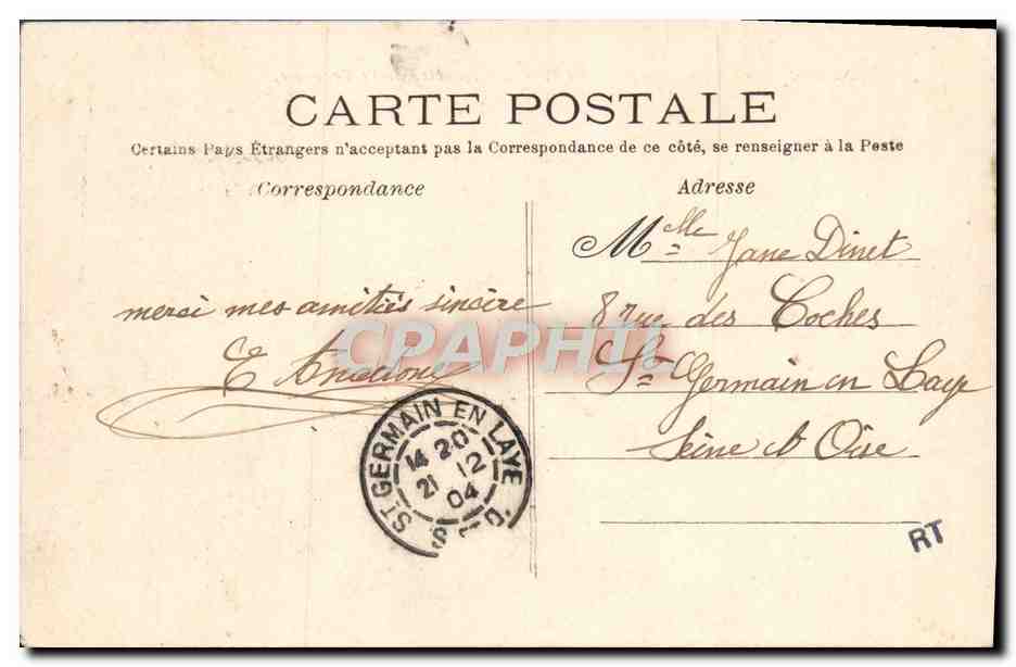 St-GERMAIN-en-LAYE — Perspective de la Terrusse — F.A. 6306 — Reverso
