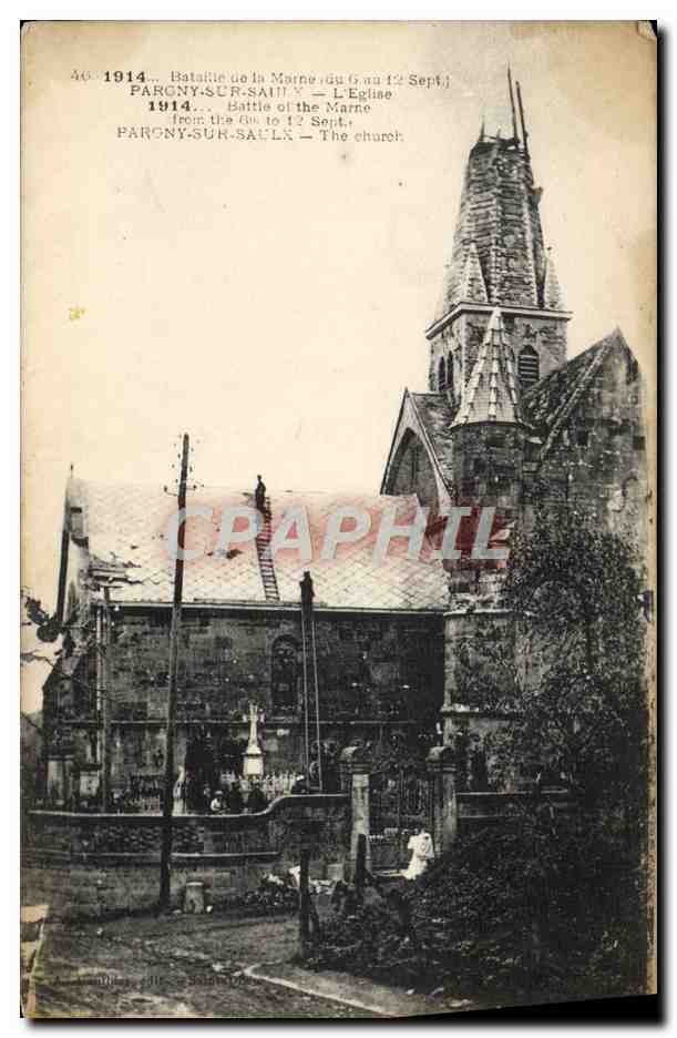 CPA Bataille de la Marne Pargny sur Saulx L'eglise 