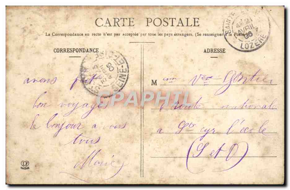 CPA Mende Vue Generale — Rückseite
