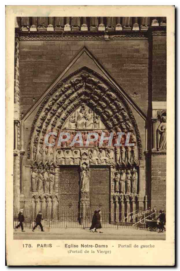 CPA Paris Eglise Notre Dame Portail de Gauche Portail de la Vierge 