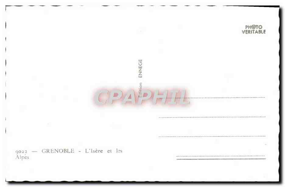 CPM Grenoble L'Isere et les Alpes — Rückseite