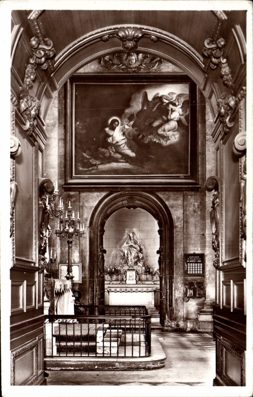 CPA Eglise St Paul St Louis Paris Tableau de Delacroix Pieta de GErmain Pilon 