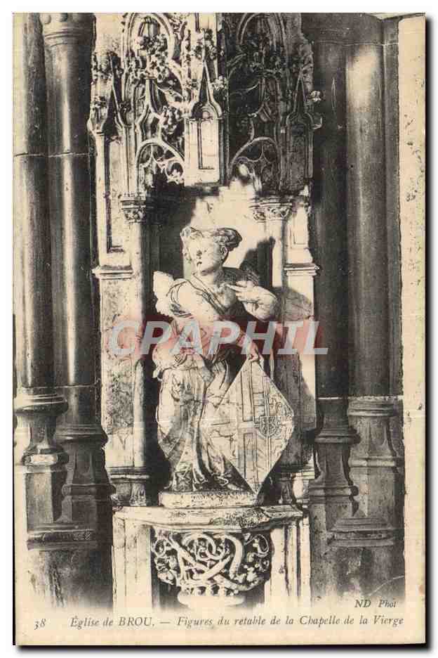 Église de BROU — Figures du retable de la Chapelle de la Vierge — ND Phot