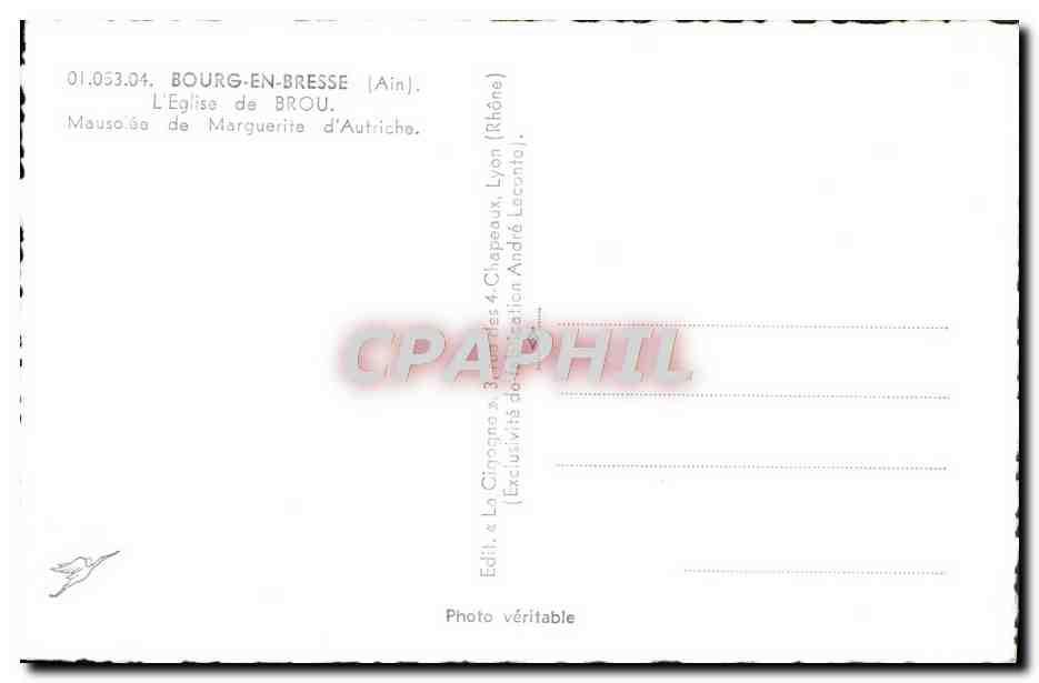 CPM Bourg En Bresse L'Eglise de Brou Mausolee de Marguerite d'Autriche — Verso