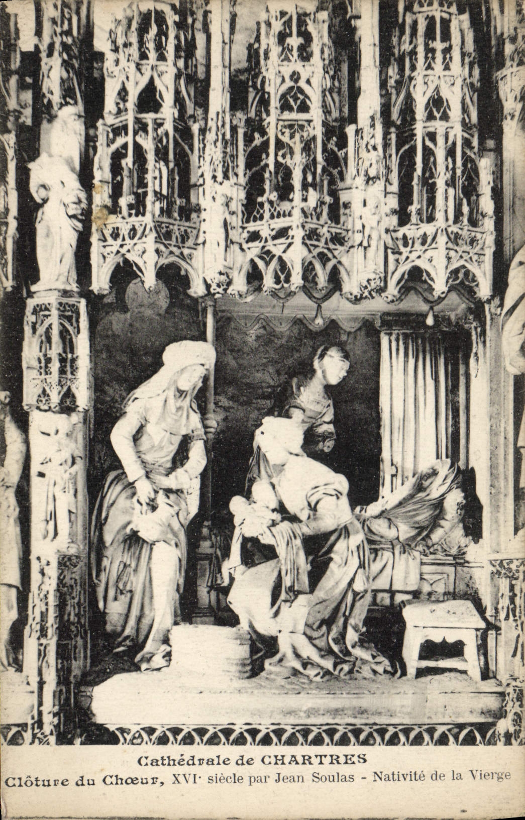 Cathédrale de Chartres — Clôture du Chœur, XVIe siècle par Jean Soulès - Nativité de la Vierge