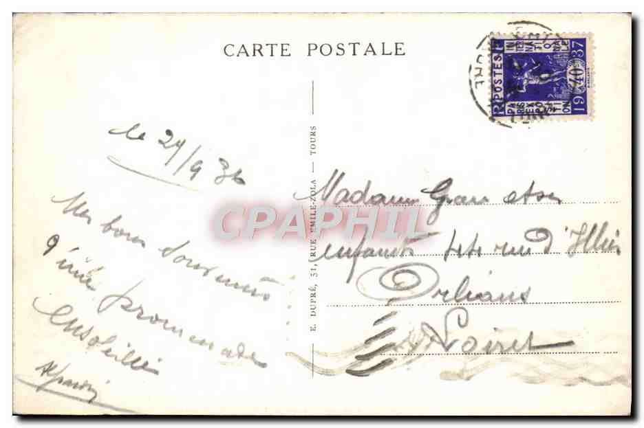 CPA Chinon Le Chateau Porte d'entree — Rückseite
