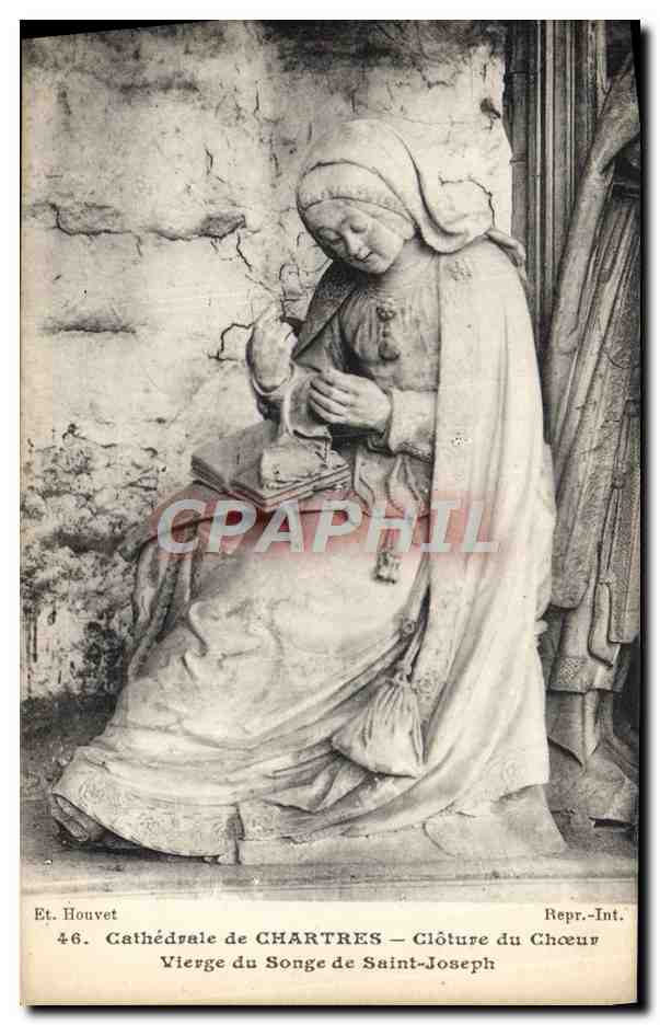 Vierge du Songe de Saint-Joseph — Cathédrale de Chartres — Éditeur Houvet, n°46