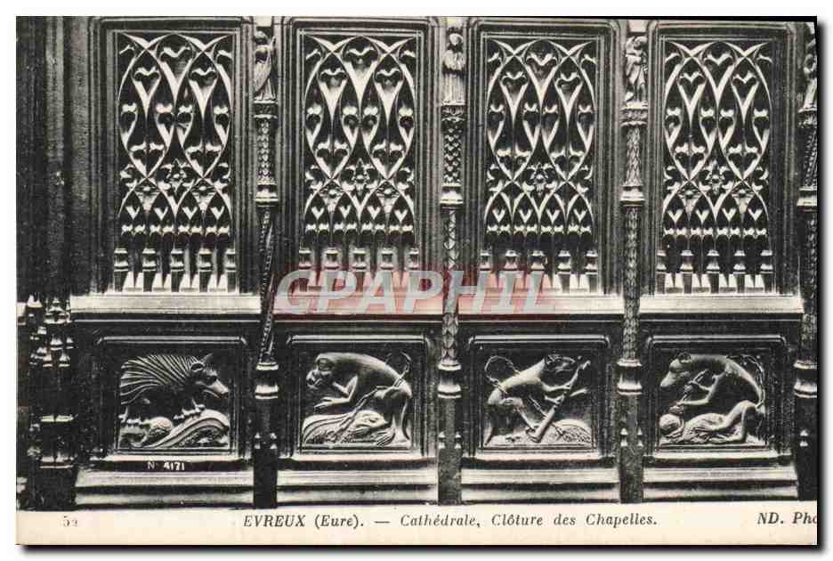 CPA Evreux Cathedrale Cloture des Chapelies