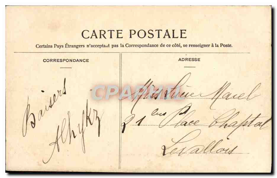 CPA Versailles Le Chateau Galerie des batailles  — Rückseite