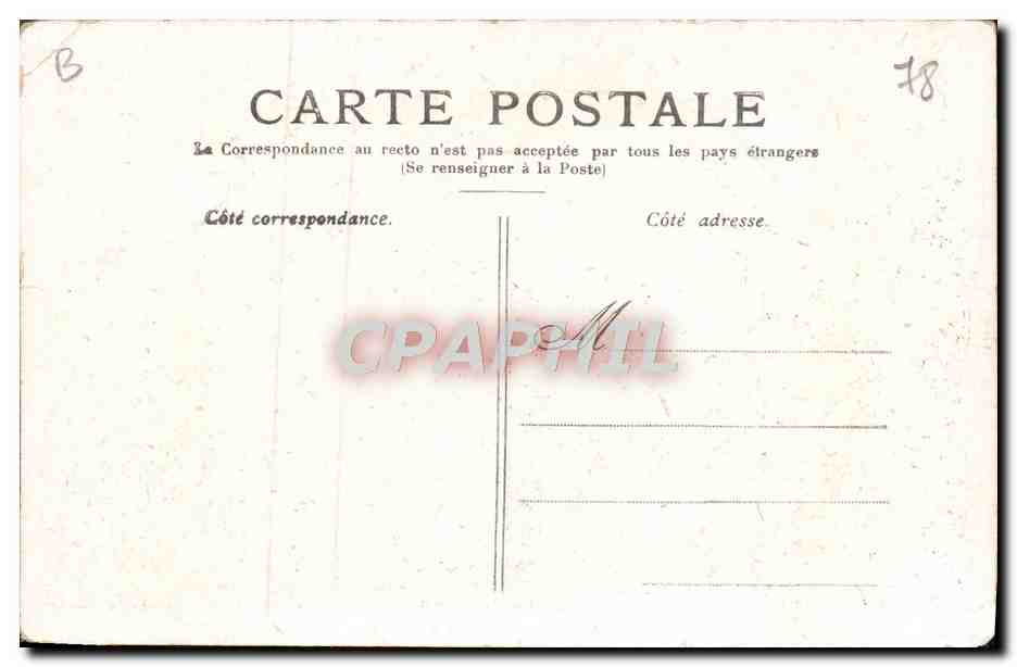 CPA Versailles Cour Royale et Statue de Louis XIV — Verso