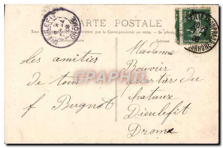 CPA Marseille Asccnseurs de Notre Dame de la Garde — Rückseite