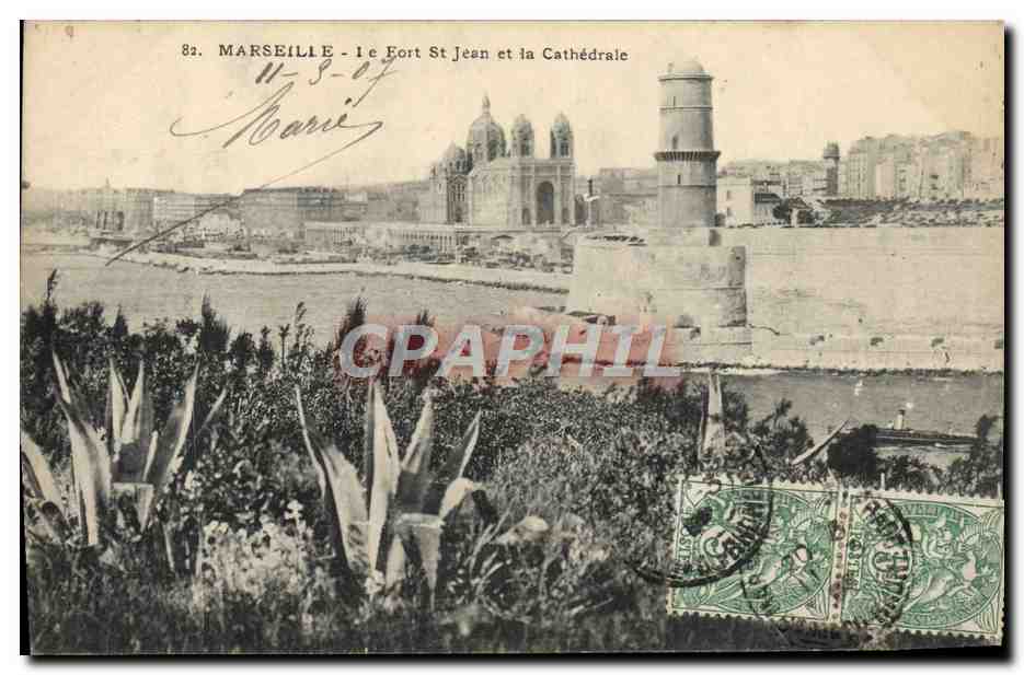 Marseille - Fort Saint Jean et la Cathédrale — Atelier de Phototypie Quande, n°82