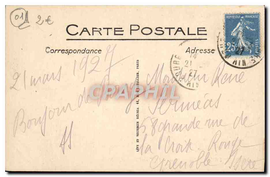 CPA Bourg Eglise de Brou Le Grand Portail — Verso