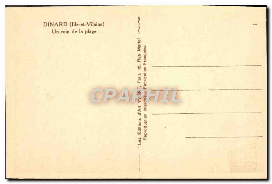 CPA Dinard Un coin de la Plage  — Rückseite