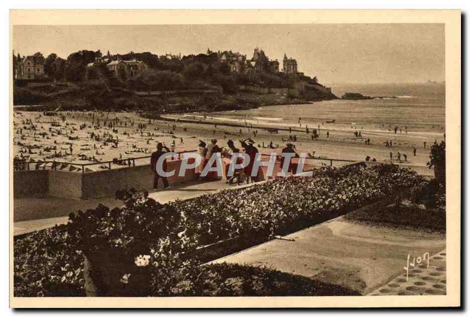 CPA Dinard La Pointe de la Malouine et la Plage vues des terrasses du casino