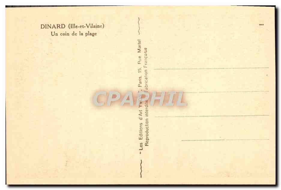 CPA Dinard Un Coin de la Plage — Rückseite