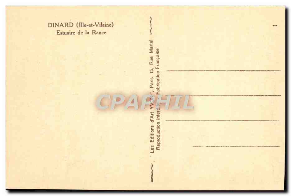 CPA Dinard Estuaire de la Rance — Rückseite