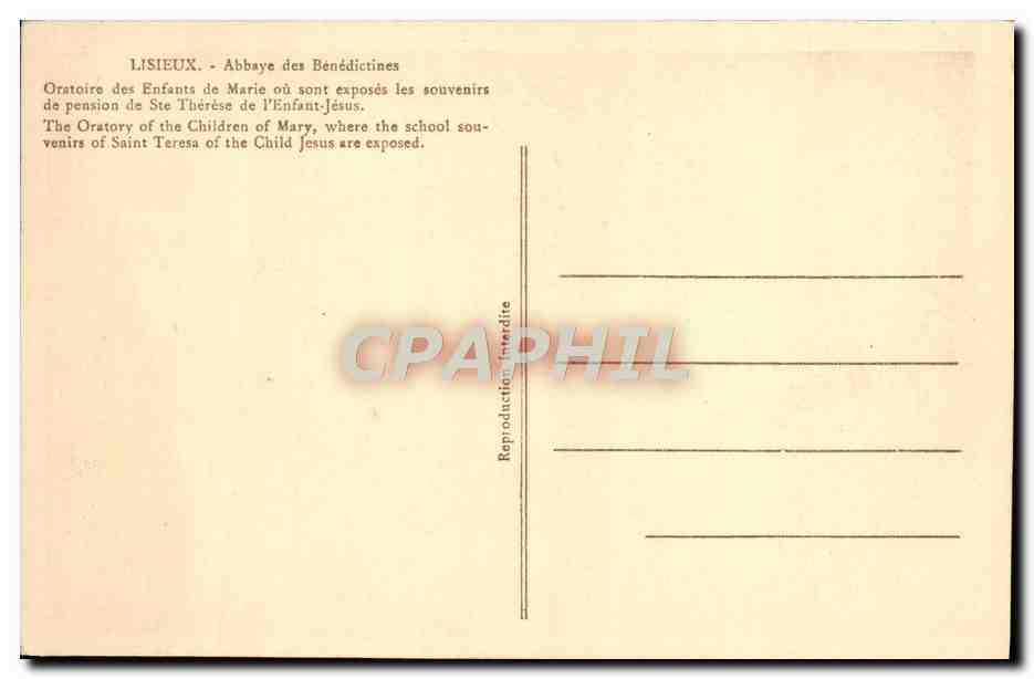 Lisieux - Abbaye des Bénédictines - Oratoire des Enfants de Marie — Rückseite
