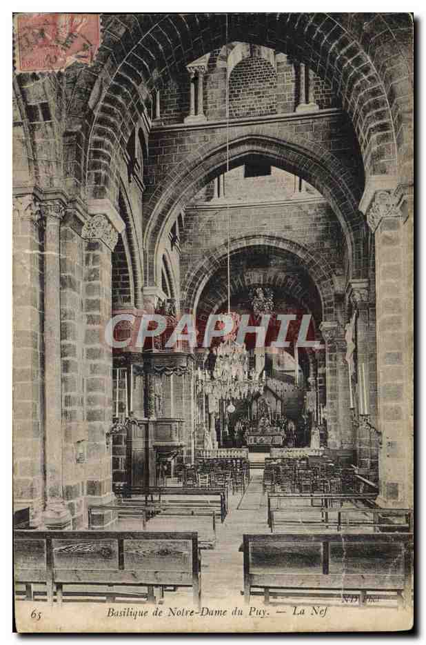 CPA Basilique de Notre Dame du Puy La nef 