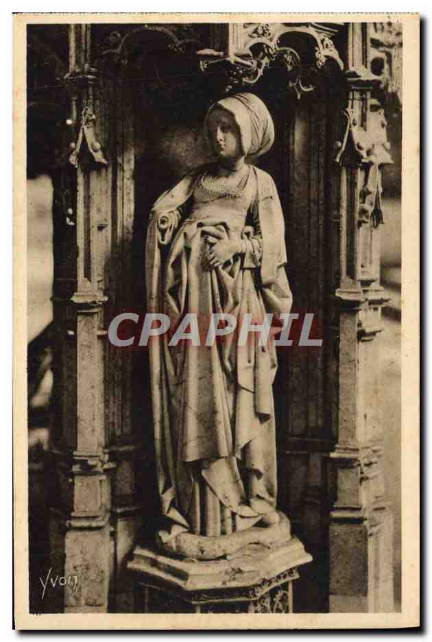 Statue de Sibylle Nurembert — Église de Brou (Ain) — Éditeur Yvvoij