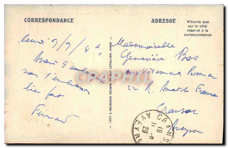CPA Marseille Le Quai des Belges et Notre Dame de la Garde Bateaux — Verso