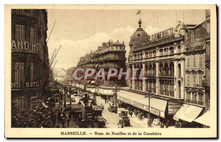 CPA Marseille Rues de Noailles et de la Canebiere