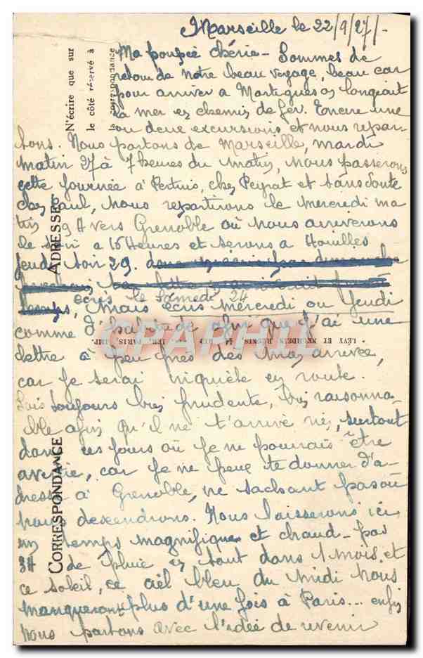 MARSEILLE — Le Pont transbordeur (F. Arnodin, const.) — LL — Verso