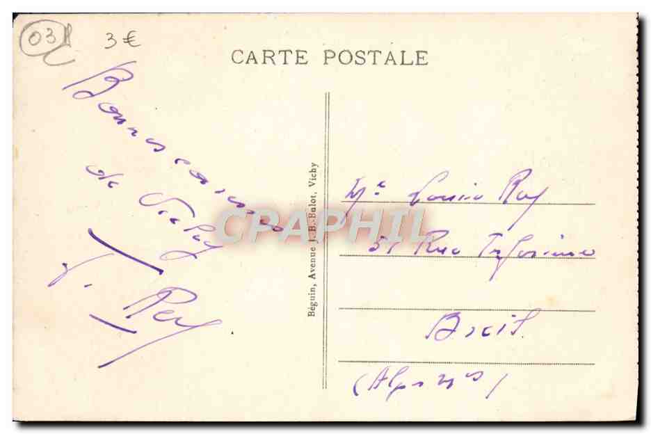 CPA Vichy Le Golf — Verso