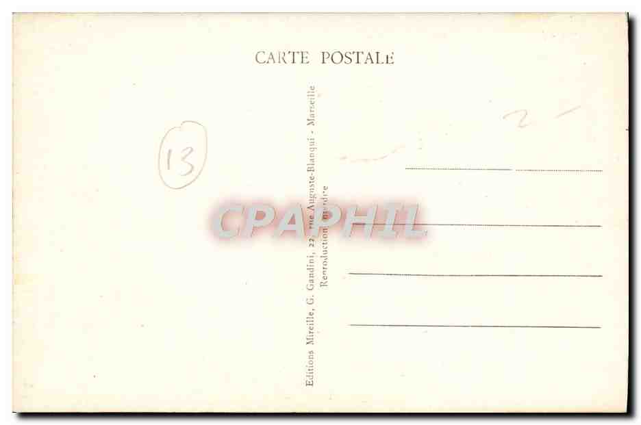 CPA Marseille Place Castellane Et Fontaine Cantini avec sur sur ND de la Garde  — Rückseite
