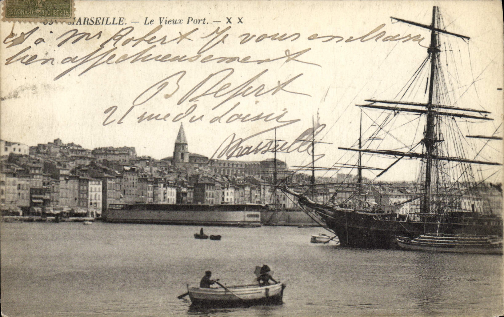 CPA Marseille Le Vieux Port Bateau Voilier 