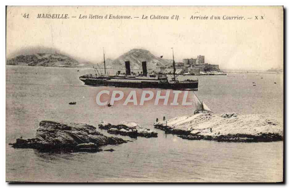 Marsella — Las Iletas de Endoume — El Castillo de If — Llegada de un Correo — n°41