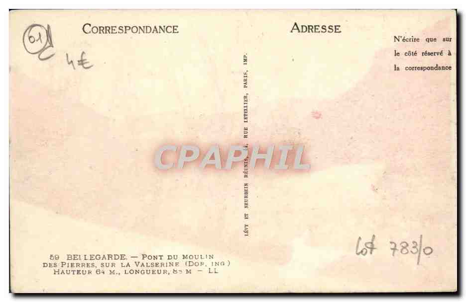 Pont du Moulin — Bellegarde — Éditeur Lévy et Murbu, Paris — Reverso