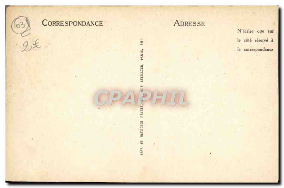 CPA Vichy Chalet De I'Empereur Cote Du Parc — Verso