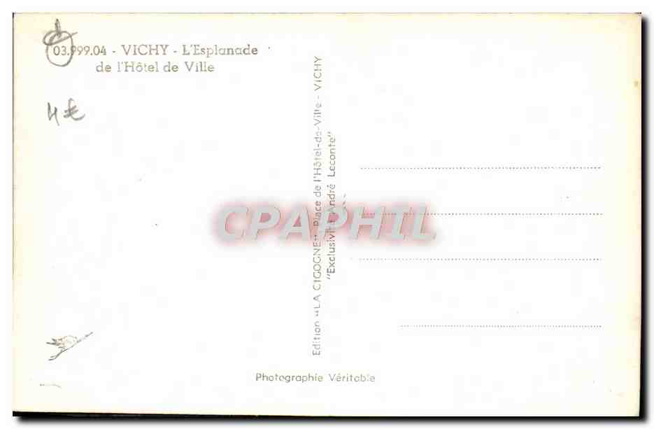 CPM Vichy L'Esplanade de l'hotel de ville  — Rückseite