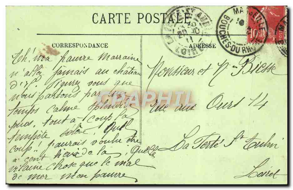 CPA Marseille Le Chateau d'If  — Rückseite