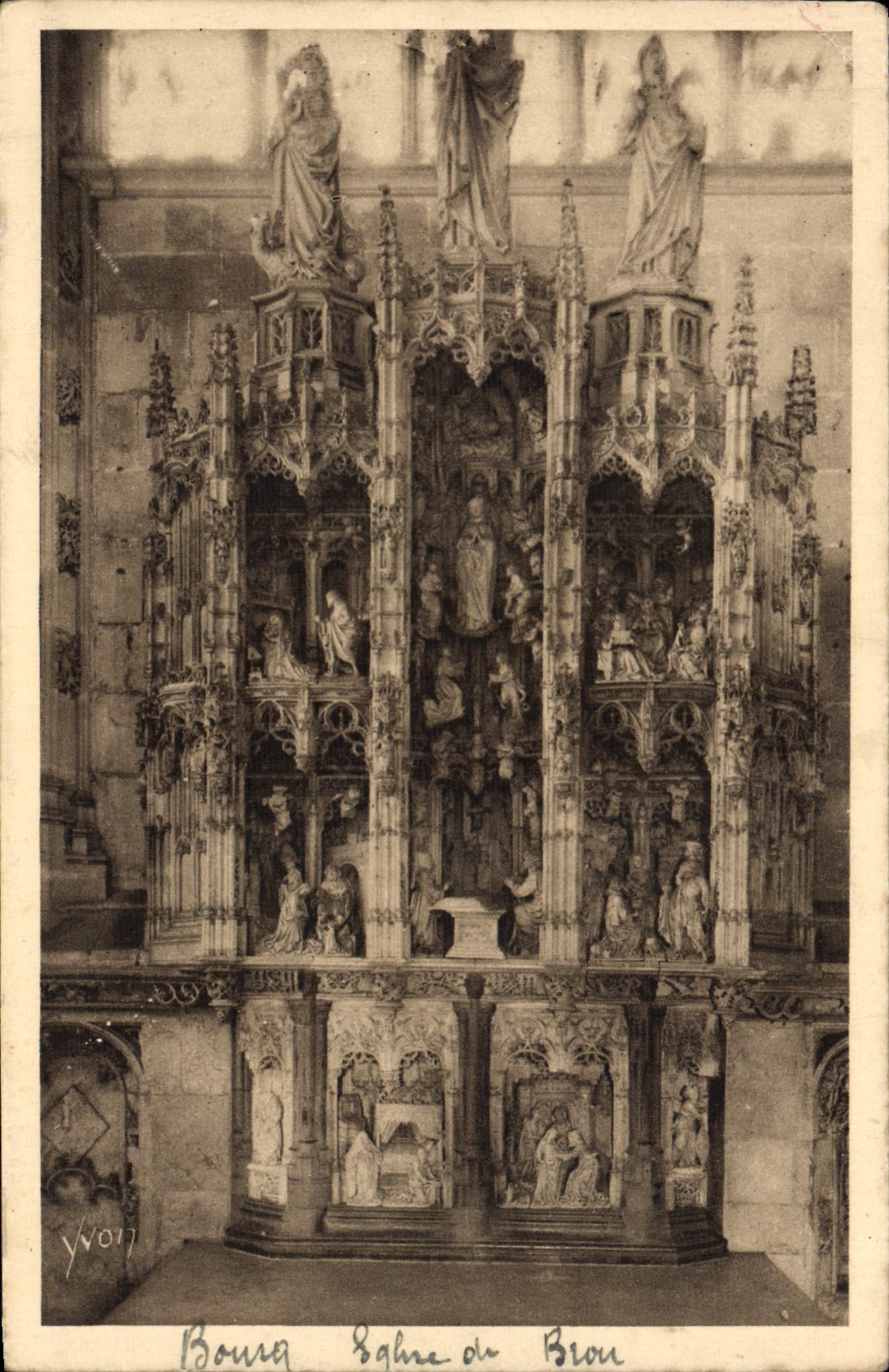 Bourg (Ain) — Église de Brou — Retable en marbre de la Chapelle de la Vierge
