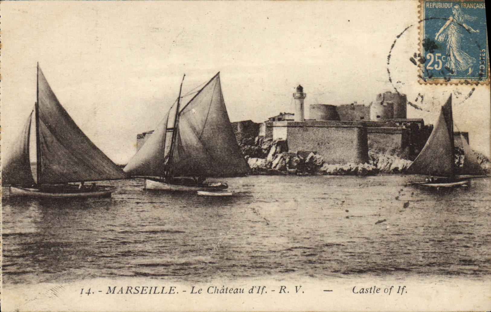 CPA Marseille Le Chateau d'if Bateaux Voiliers 