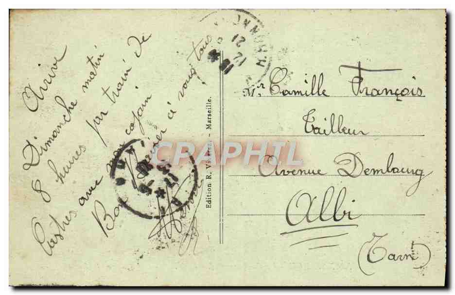 CPA Marseille Le Chateau d'if Bateaux Voiliers  — Verso