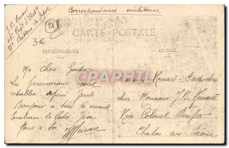 CPA Dijon Puits De Moise Les Prophetes Jeremie et Zacharie  — Rückseite