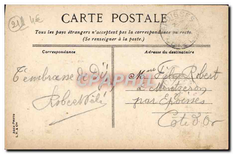 CPA Dijon Monument Carnot — Verso