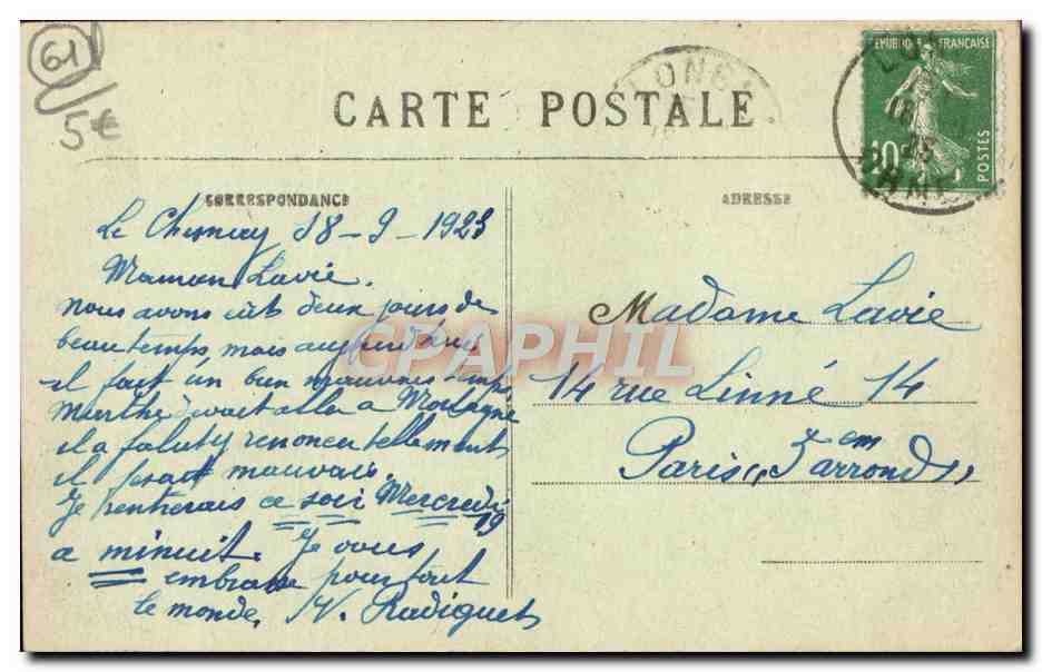CPA Longny Allee Des Soupirs — Rückseite