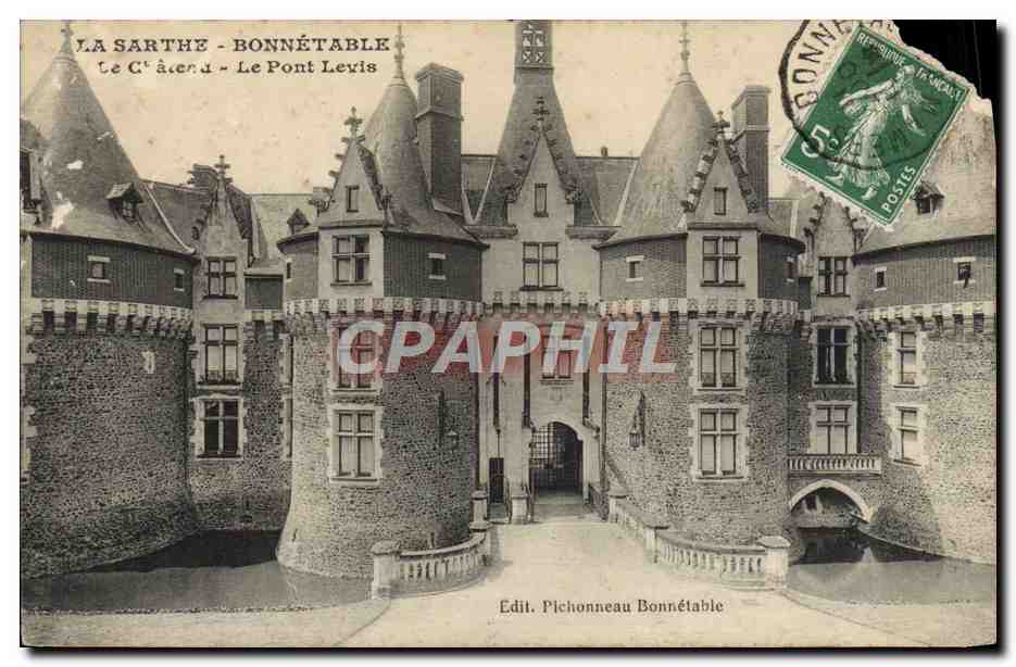CPA La Sarthe Bonnetable Le chateau Le pont levis 