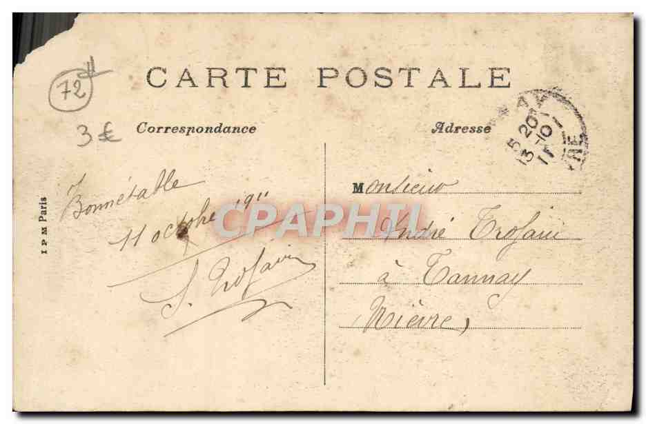 CPA La Sarthe Bonnetable Le chateau Le pont levis  — Back